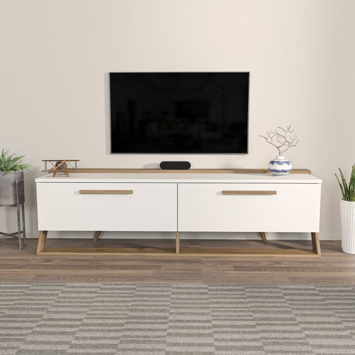 Hanah Home Soporte de TV Astrid Blanco y Nogal